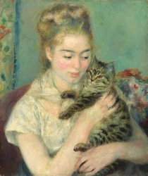 Kvinna med en katt