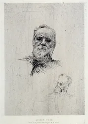 Porträtt av Victor Hugo (1802-1885), illustration från The Gazettes de beaux Arts