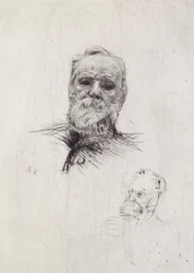Porträtt av Victor Hugo (1802-85) (litho)