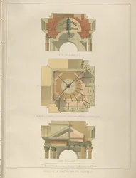 Detalj av klocktornskonstruktionen Från: The Construction of the Saint Isaacs Cathedral, 1845