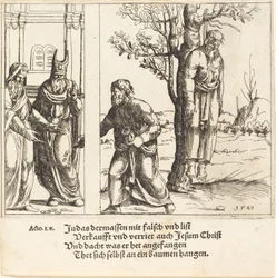 Judas återlämnar de trettio silverbitarna, 1548.