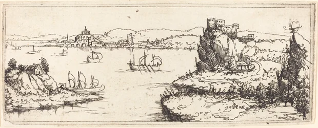 Landskap med segelbåtar, 1546.