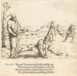 Ananias och Saffiras straff, 1549.