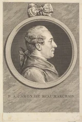 Porträtt av P.A. Caron de Beaumarchais, 1773.