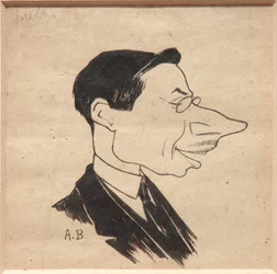 Karikatyr (svart bläck på papper)