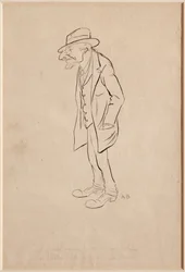 Advokaten Nino Modena (svart bläck och penna på papper)