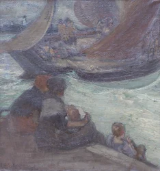 Avresa för att fiska, Augustus Koopman (olja på duk)