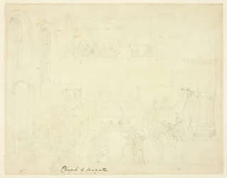 Studie för Chapel of Newgate, från Microcosm of London
