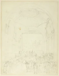 Studie för den gemensamma rådssalen, Guild Hall, från Microcosm of London