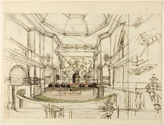 Studie för Court of Common Pleas, Westminster Hall, från Microcosm of London