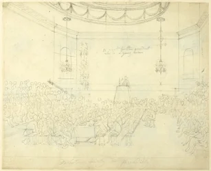 Studie för Debating Society i Piccadilly, från Microcosm of London