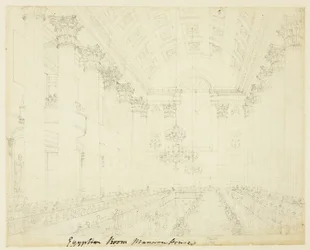 Studie för Egyptian Hall Mansion House, från Microcosm of London