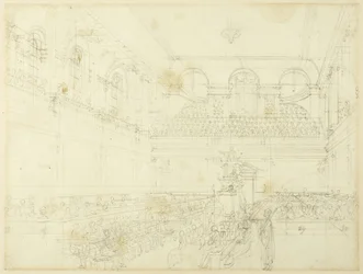 Studie för Foundling Hospital, the Chapel, från Microcosm of London
