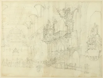 Studie för Guild Hall, från Microcosm of London