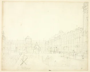 Studie för Somerset House, Strand, från Microcosm of London