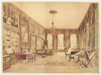 Interiören av biblioteket i Cassiobury