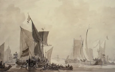 Sea Piece med holländsk frakt (ritning)