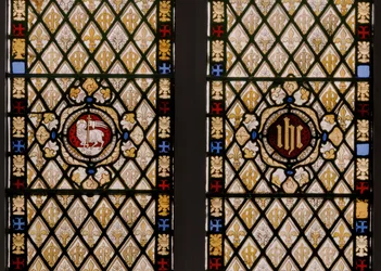 Apsidfönster, detalj, 1841-42 (målat glas)