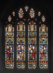 Bibliska scener av David och Saul, 1852 (målat glas)