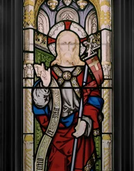 Christ Blessing, detalj, 1851 (målat glas)