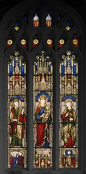 Edward The Confessor, Virgin & Child och St. John The Evangelist, 1846 (målat glas)