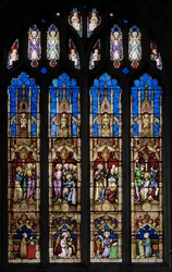 Händelser i aposteln Thomas, ca 1843 (målat glas)