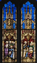 Händelser i aposteln Thomas, detalj, ca 1843 (målat glas)