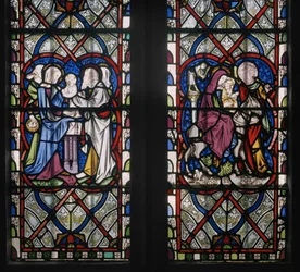 Lady Chapel Window med scener ur jungfruns liv, detalj, 1851 (målat glas)