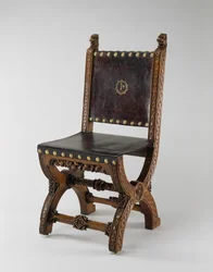 X-Frame Chair, tillverkad av John Webb, ca 1847 (ek, läder och mässing)