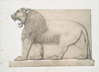 Kolossalt lejon från den stora ingången vid Nimroud [Calah], 1853