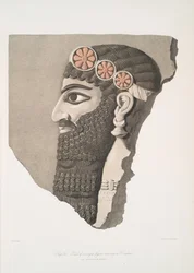 Huvud av en bevingad figur som bär ett diadem, 1849