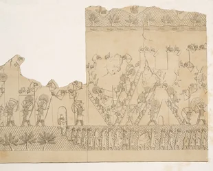 Belägring och eskalad av en stad (Kouyunjik), från Monuments of Nineveh, pub. 1849