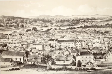 Brisbane, från The History of Australasia av David Blair, McGrady, Thomson och Niven, 1879