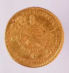 Österrikisk gulddublon (doublon) av kejsar Josef II (1740-1790) 1783 Neapel, museo archeologico