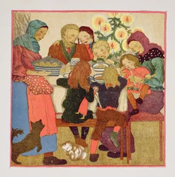 Julaftonsmåltid, ca 1910, från "Christmas