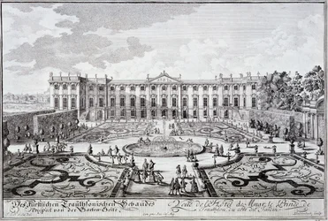 Trädgårdsfronten av Prince of Trauthsons palats, Wien c.1719