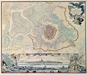 Plan över staden Wien, efter en gravyr från 1720 (gravyr)
