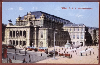 Vykort föreställande Wiens statsoperahus, c.1900