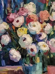 Färgglada målade blommor