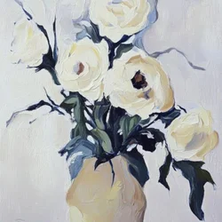 Krämigt blomsterstilleben