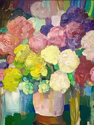 En färgsprakande blomsterbukett