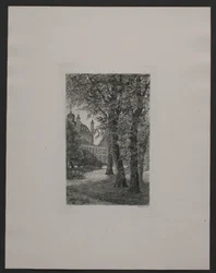 Dansk:  Fra slotsparken