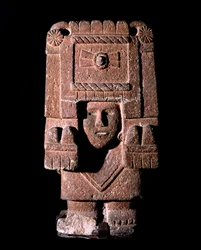 Aztec Art: representation av Chicomecoatl (kallad ausi Xilonen), jungfruns och fertilitetens gudinna. Nationalmuseet för antropologi, Mexiko