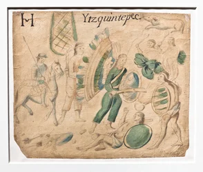 Codex Lienzo de Tlaxcala / Strid mellan krigare (handskrift)