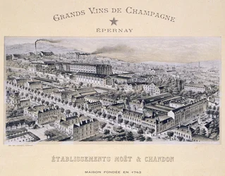 Moet & Chandon-företaget, Epernay, från La France Vinicole, publicerat av Moet & Chandon