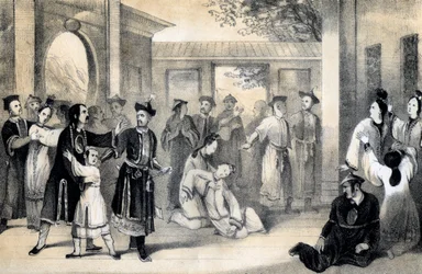 "Det kinesiska folket sålde för slavar av tartarerna, efter deras erövring av Zinguis-Khan", 1847.