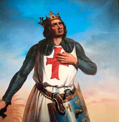 Porträtt av louis ix kung av Frankrike som kallas saint louis