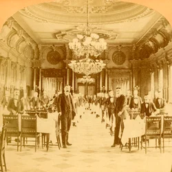 The Great Dining Hall, Windsor Hotel, sägs vara den finaste i världen, Montreal, Kanada, 1894.