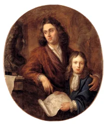 Skulptören Willem Kerrickx och hans son Willem Ignatius