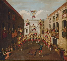 The Forze d "Ercole: The Castellani Acrobats in a Venetian Piazza, c.1746